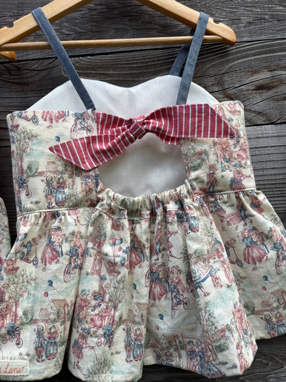 Patriotic Tie back Tunic Top, girls size 7