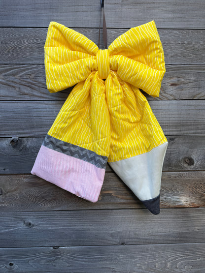~Made to Order~Colors Vary~Puffy Quilted Pencil Door Bow