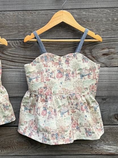 Patriotic Tie back Tunic Top, girls size 7