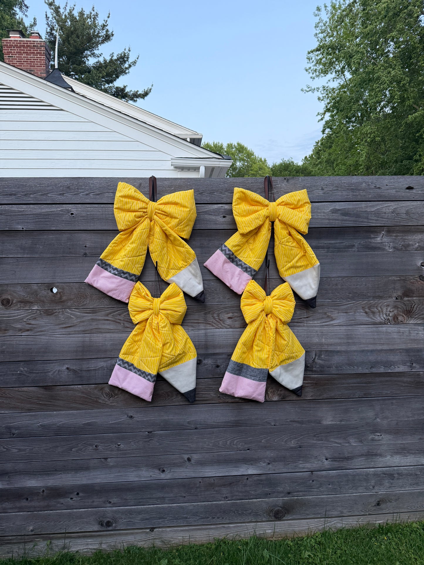 ~Made to Order~Colors Vary~Puffy Quilted Pencil Door Bow