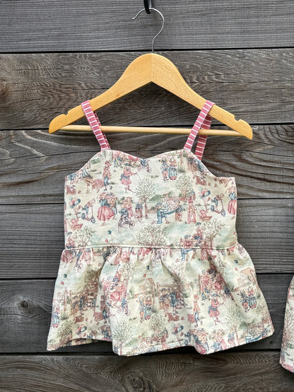 Patriotic Tie back Tunic Top, girls size 5